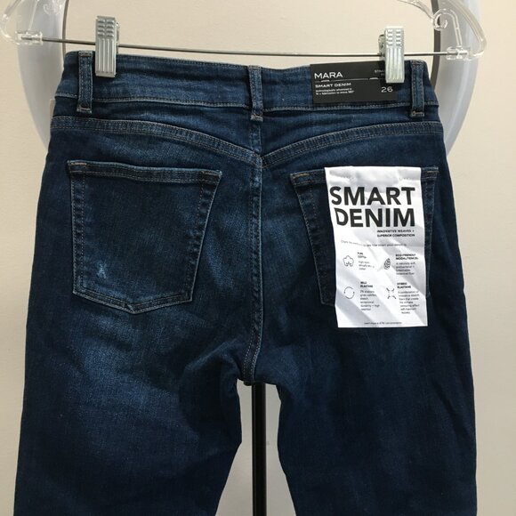 NWT DL1961 Ravine Wash Smart Denim MARA Straight Ankle Fray Hem Distressed Jeans - Picture 12 of 14